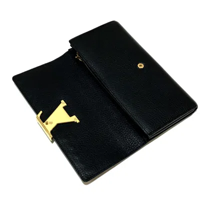 Pre-owned Louis Vuitton Black Leather Wallet (bi-fold) ()