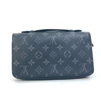 Pre-owned Louis Vuitton Black Monogram Eclipse Canvas Long Wallet (bi-fold) ()