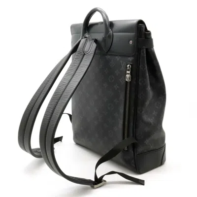 Pre-owned Louis Vuitton Black Monogram Eclipse Canvas Leather Backpack ()