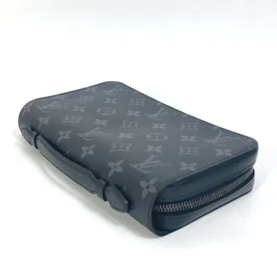 Pre-owned Louis Vuitton Black Monogram Eclipse Canvas Long Wallet (bi-fold) ()