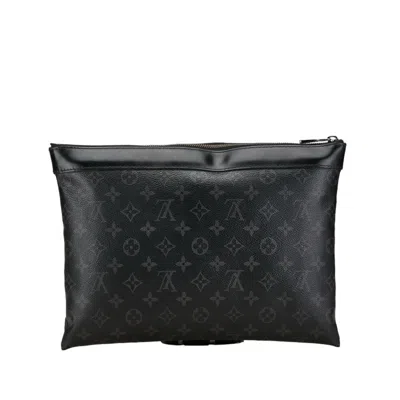 Pre-owned Louis Vuitton Black Monogram Eclipse Clutch Bag Pouch ()