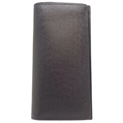 Pre-owned Louis Vuitton Black Navy Leather Wallet (bi-fold) () In Black, Navy