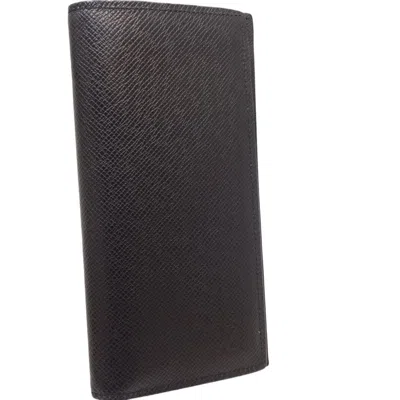 Pre-owned Louis Vuitton Black Navy Leather Wallet (bi-fold) () In Black, Navy