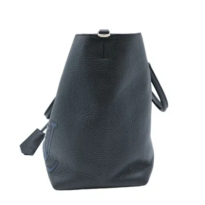 Pre-owned Louis Vuitton Black Navy Leather Tote Bag () In Black, Navy