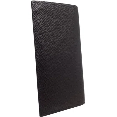 Pre-owned Louis Vuitton Black Navy Leather Wallet (bi-fold) () In Black, Navy