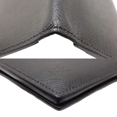 Pre-owned Louis Vuitton Black Navy Leather Wallet (bi-fold) () In Black, Navy