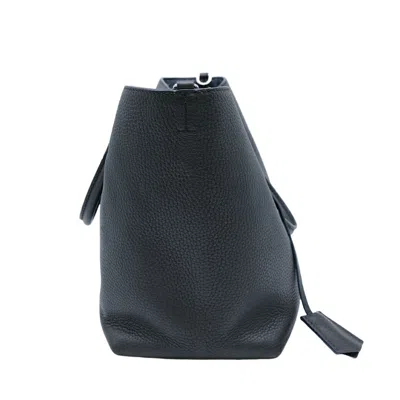 Pre-owned Louis Vuitton Black Navy Leather Tote Bag () In Black, Navy
