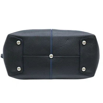 Pre-owned Louis Vuitton Black Navy Leather Tote Bag () In Black, Navy