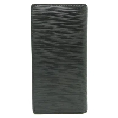 Pre-owned Louis Vuitton Black Noir Epi Leather Long Wallet (bi-fold) () In Black, Noir