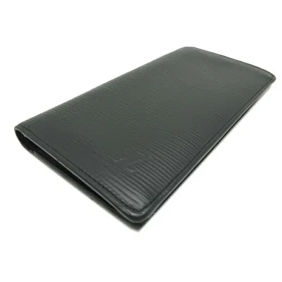 Pre-owned Louis Vuitton Black Noir Epi Leather Long Wallet (bi-fold) () In Black, Noir