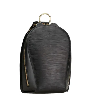 Pre-owned Louis Vuitton Black Noir Leather Backpack () In Black, Noir