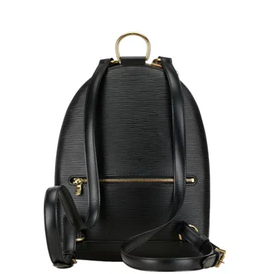 Pre-owned Louis Vuitton Black Noir Leather Backpack () In Black, Noir