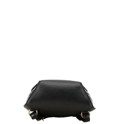 Pre-owned Louis Vuitton Black Noir Leather Backpack () In Black, Noir