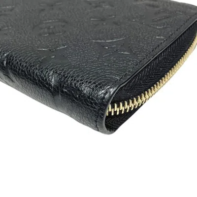 Pre-owned Louis Vuitton Black Noir Leather Long Wallet (bi-fold) () In Black, Noir