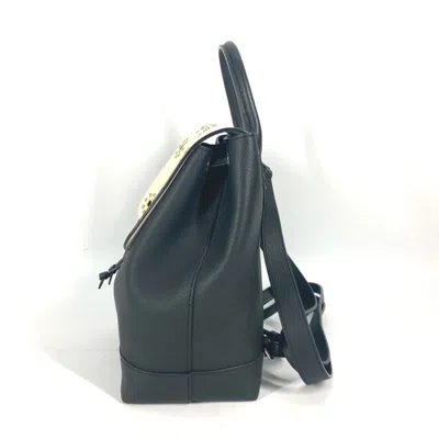 Pre-owned Louis Vuitton Black White Leather Backpack () In Black, White