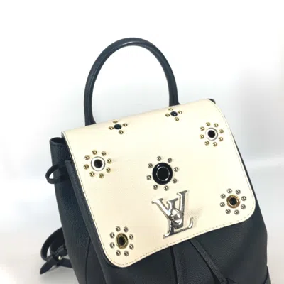 Pre-owned Louis Vuitton Black White Leather Backpack () In Black, White