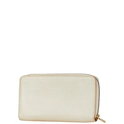 Pre-owned Louis Vuitton Blanc White Leather Coin Purse/coin Case () In Blanc, White