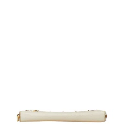 Pre-owned Louis Vuitton Blanc White Leather Coin Purse/coin Case () In Blanc, White