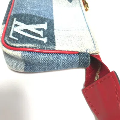 Pre-owned Louis Vuitton Blue Denim Coin Purse/coin Case ()