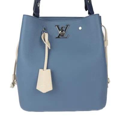 Pre-owned Louis Vuitton Blue Jean Leather Handbag Shoulder Bag Tote Bag ()