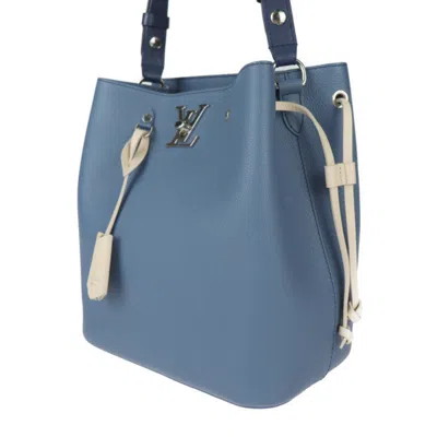 Pre-owned Louis Vuitton Blue Jean Leather Handbag Shoulder Bag Tote Bag ()