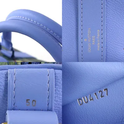 Pre-owned Louis Vuitton Blue Leather Boston Bag Handbag ()