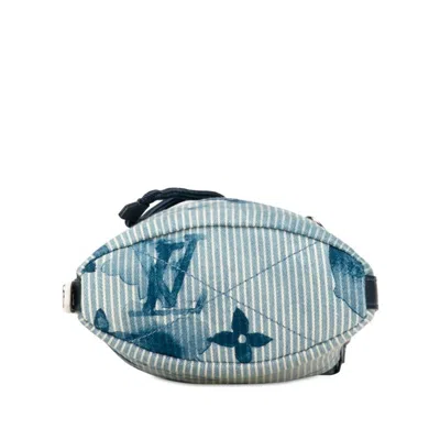 Pre-owned Louis Vuitton Blue Navy Cotton Canvas Leather Shoulder Bag () In Blue, Navy