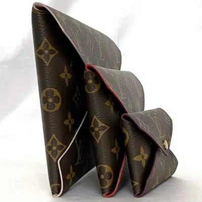 Pre-owned Louis Vuitton Bordeaux Brown Monogram Pink Red Color Monogram Clutch Bag Pouch () In Bordeaux, Brown, Monogram, Pink, Red Color