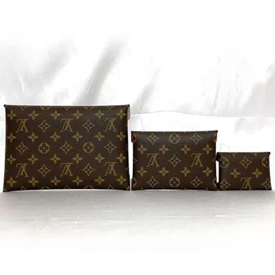 Pre-owned Louis Vuitton Bordeaux Brown Monogram Pink Red Color Monogram Clutch Bag Pouch () In Bordeaux, Brown, Monogram, Pink, Red Color