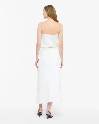 Another Tomorrow Asymmetrcal Twist Crepe Skirt In White
