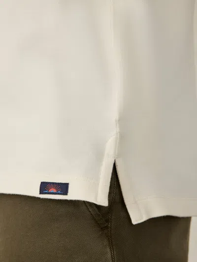 Faherty Long-sleeve Twill Knit Polo Shirt In Coastal Cream