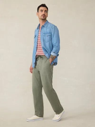 Faherty Dune Utility Pants In Desert Olive