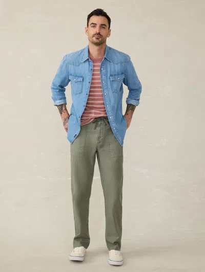 Faherty Dune Utility Pants In Desert Olive