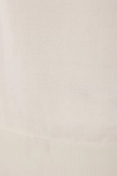 Brunello Cucinelli Knitted Cotton Polo Shirt In English White+bark