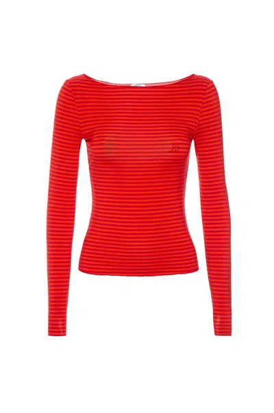 Ho24 Amelia Top In Red Stripe