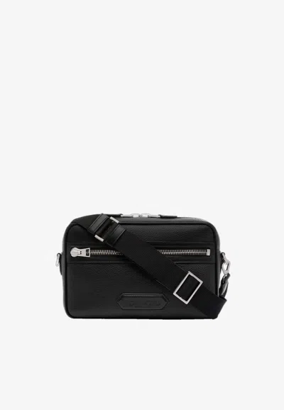 Tom Ford Medium Leather Messenger Bag In Black