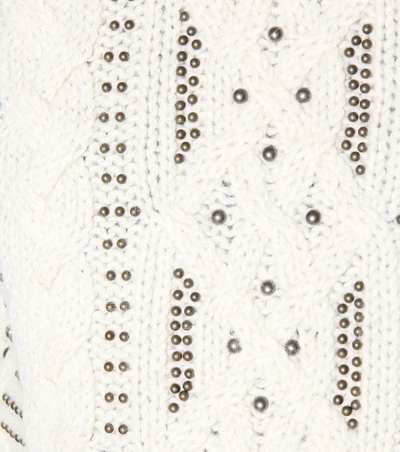 Shop Valentino Embellished Wool And Alpaca Sweater In White