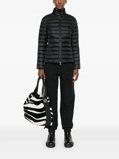 Moncler Polyamide Igelle Jacket High Collar Quilted In Black