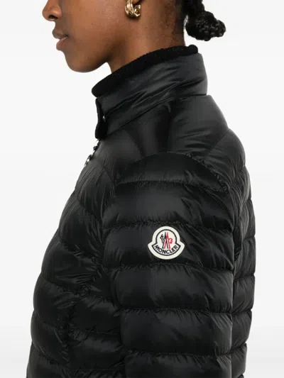 Moncler Polyamide Igelle Jacket High Collar Quilted In Black