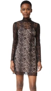 Alexander Wang Long-sleeved Lace Mini Dress In Black