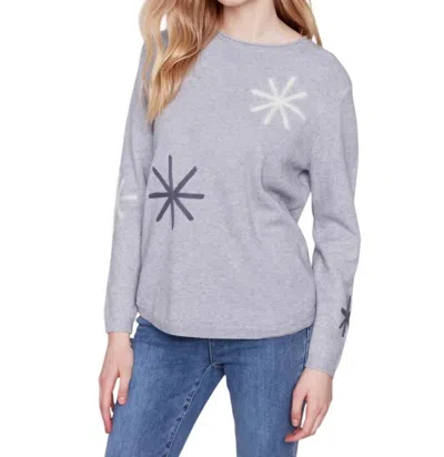 Charlie B Embroidered Snowflake Sweater In Melange In Multi