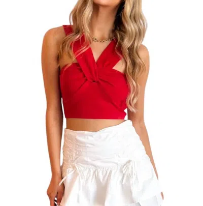 Day + Moon Just Perfect Ribbed Top In Red In Red