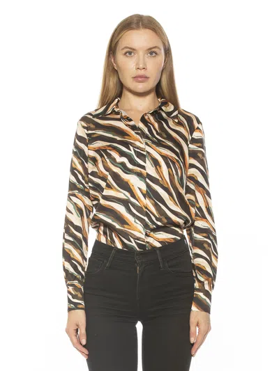 Alexia Admor Cassidy Collared Classic Fit Button-up Shirt In Multi