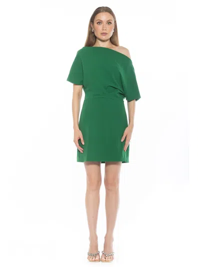Alexia Admor Suri Draped One-shoulder Minidress In Green