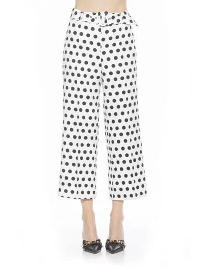 Alexia Admor Caden Polka Dot Belted Wide Leg Pants In Multi