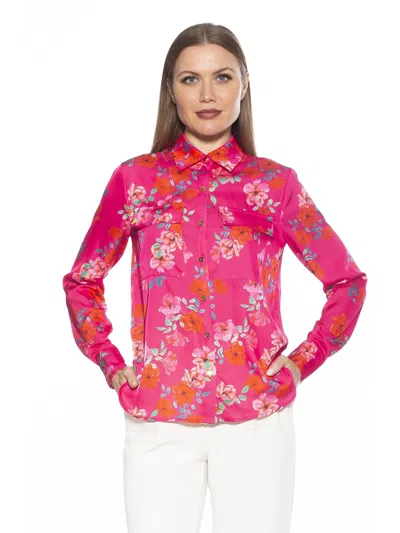 Alexia Admor Women's Satin Shirt In Multi