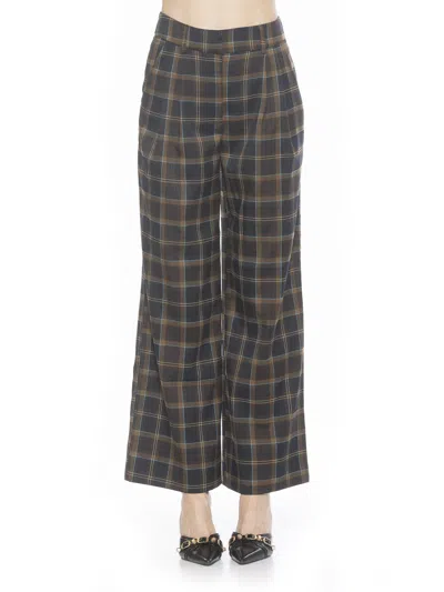 Alexia Admor Plaid Wide Leg Pants In Yellow