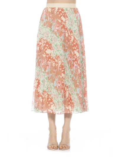 Alexia Admor Kesia Midi Chiffon Pleated Skirt In Pink