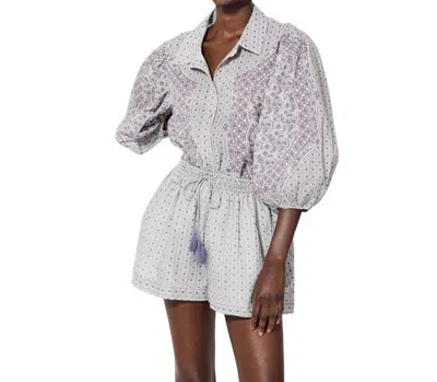 Cleobella Paloma Blouse And Short Set In Purple In Multi