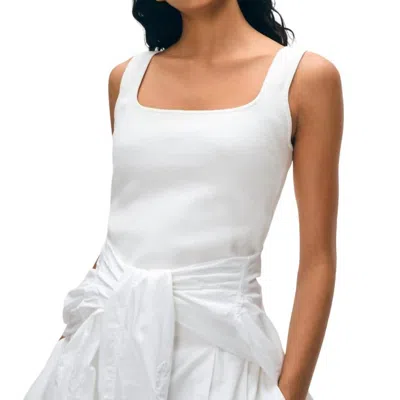 White + Warren Superfine Organic Cotton Tank Top In White
